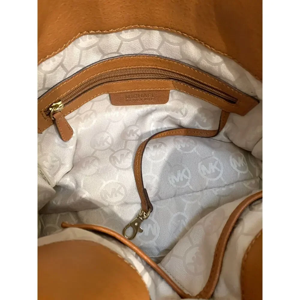 MICHAEL KORS Luggage Tan Pebbled Leather Vintage HAMILTON Lock Satchel - MINT!